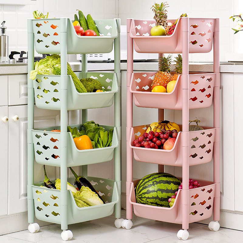 Kitchen Shelve Ground Floor Multilayer Vegetable Rack Supplies Vegetable Basket Storage Basket Toy Containing devinators Home Grand total