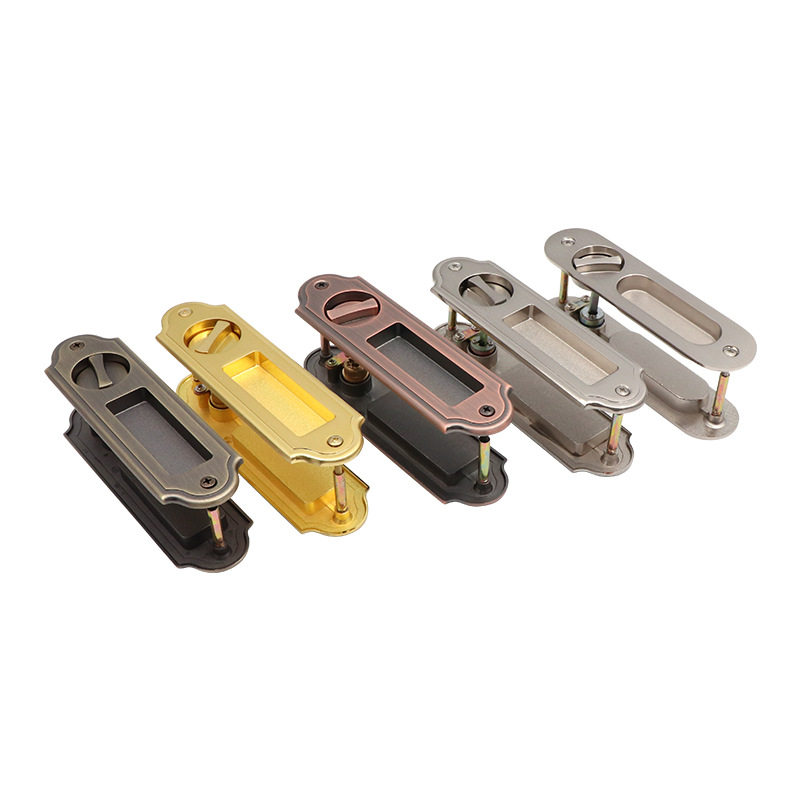 Golden Shift Door Lock Wood Ramen Lock Black Handle Kitchenette Door Hook Lock Door With Handle