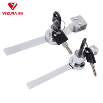 Free Punch Glass Door Lock Serrated Lock Push-and-pull Door Lock Through Door Lock Phone Display Cabinet Lock Push-and-pull Cabinet Door Lock