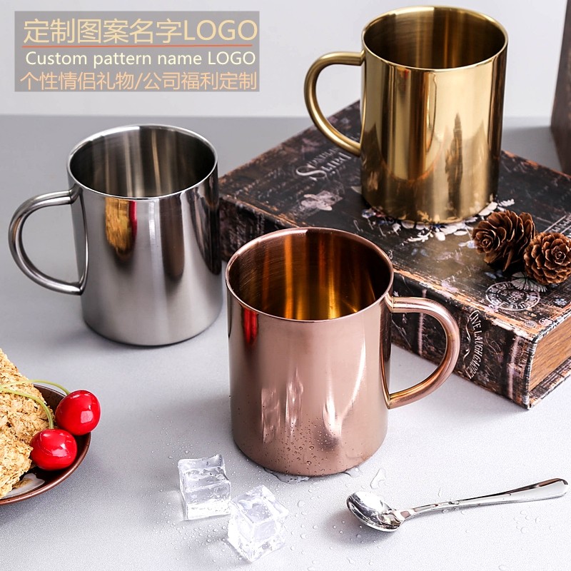 ins Nordic double-layer anti-coffee cup Hot water cup Retro creative personality mug drinking water fashion tea cup