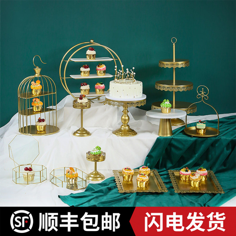 European dessert table decoration display stand Wedding dessert cold meal tea break Cake shelf set table Afternoon tea heart rack
