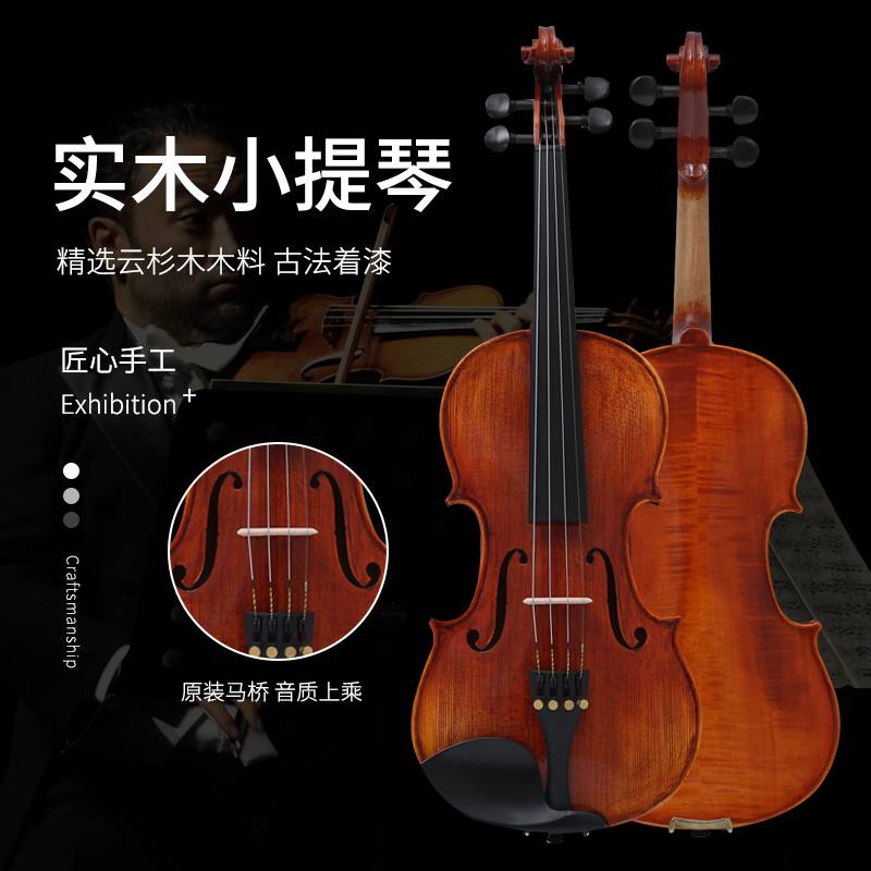 Cai's V01 handmade all solid wood beginner beginner children adult practice exam play solo violin