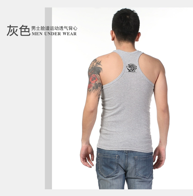 Áo cotton nam in vest thể thao nam mùa hè thể hình từ chủ đề kéo dài thủy triều vest nam áo 3 lỗ tập gym