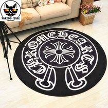 Croxin classic black and white round carpet fitting mirror selfie photo carpet desk swivel chair short hair non-slip mat