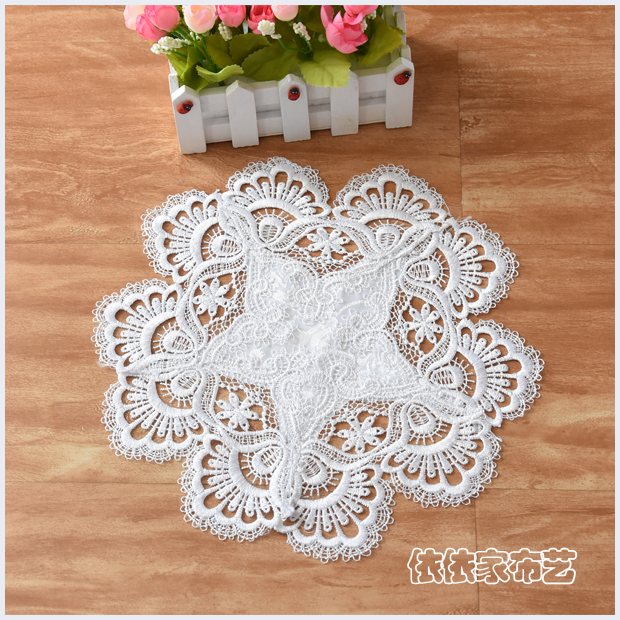 Water soluble lace Korean style new product complex ~ meritocratic version gondosatin fabric water soluble lace florian side dining cushion cup cushion-Taobao