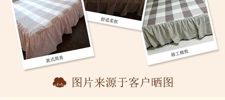giường bằng vải bông váy lá sen bông giường mảnh váy bảo vệ giường vỏ bọc cho một trải giường trượt giường 1.8m - Váy Petti