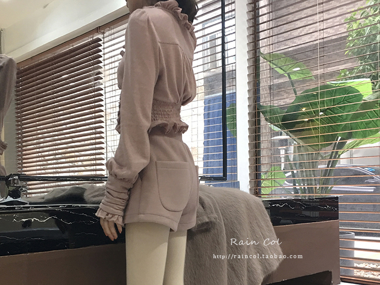 [Rain Col] Bản gốc Knocking dễ thương túi sau dày len len quần short chân rộng shop quần áo nữ gần đây