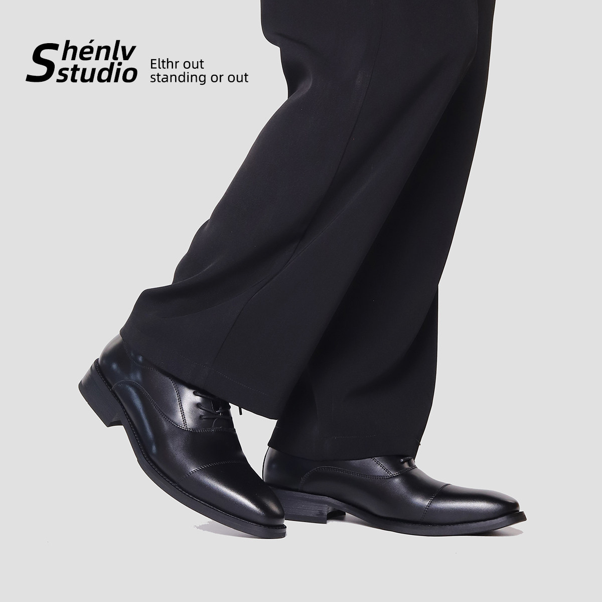 SHENLV STUDIO yuppie/ туфли-дерби в стиле ретро с острым носком; мужская высококачественная деловая официальная повседневная корейская кожаная обувь Изображение 1