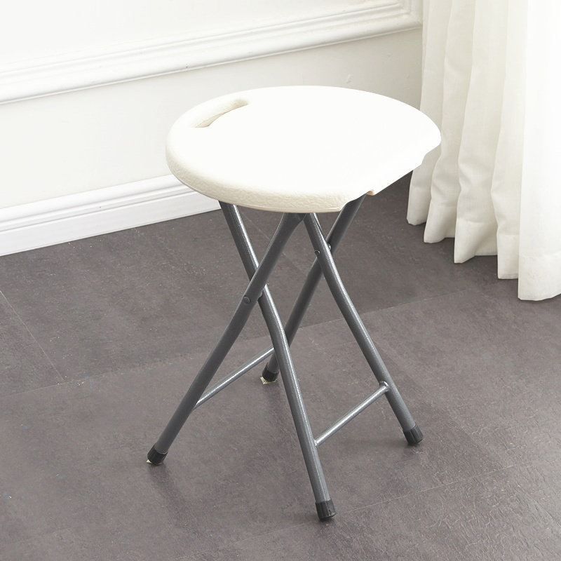 Folding small stool plastic round high stool adult chair home low stool outdoor portable stall net red small stool