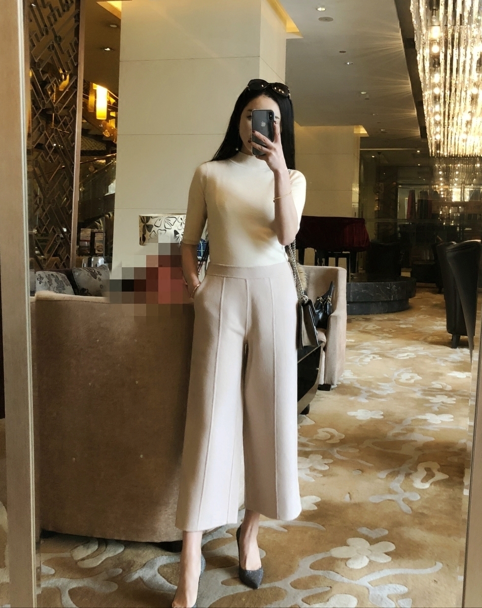 Retro Great Woman Gas Field Super Lap Pure Handmade Bifacial, Wool Seven Pants Dress 2021 Autumn Winter New