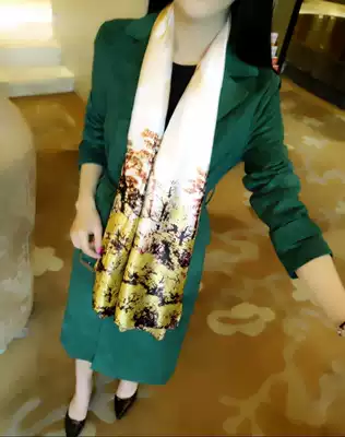 Qing ~ Jade fat buckle ten thousand praise deer suede slim long version of windbreaker coat coat women thin spring and autumn 2021