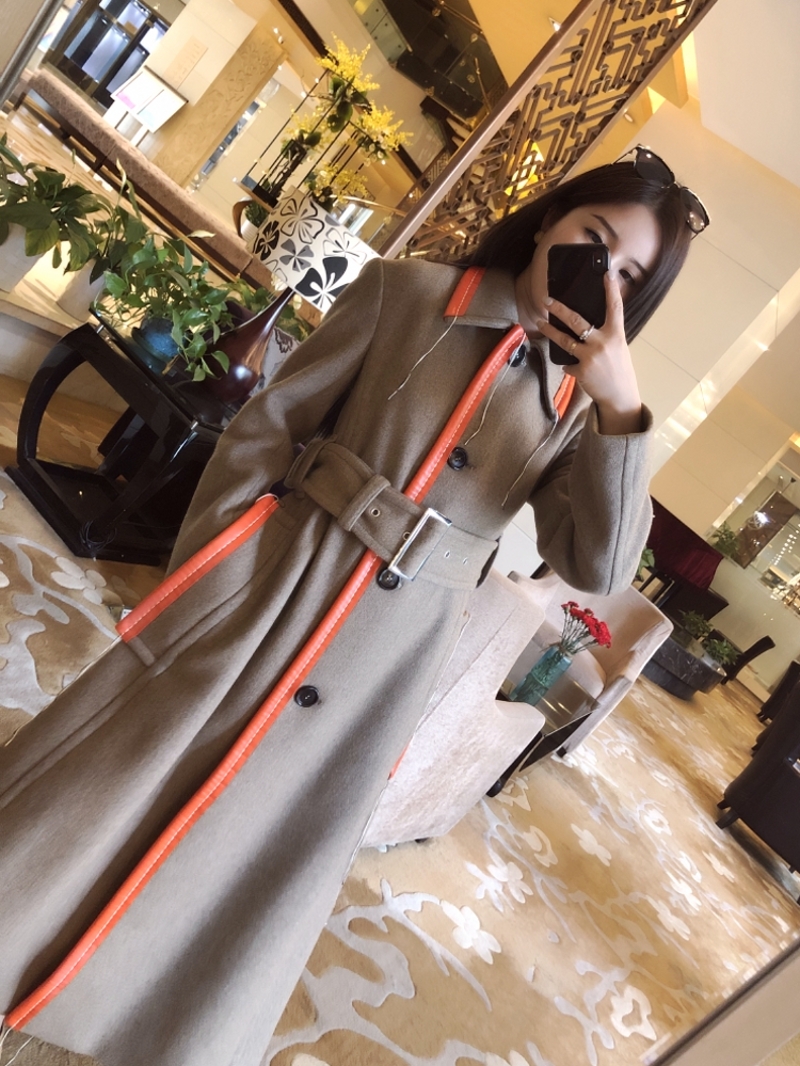 21 years of new masterpiece ~ luxurious temperament Double face cashmere Grand coat woman long version over kneecap Wool Coat