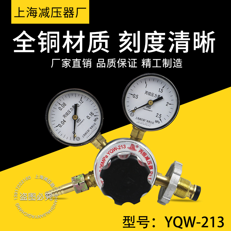 Shanghai pressure reducer plant YQW-213 propane pressure reducer pressure regulator gas pressure reducing pressure pressure gauge-Taobao
