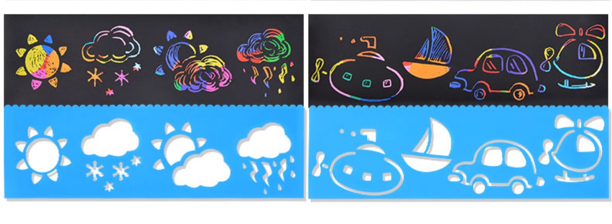 Trẻ em gãi giấy thiết lập Handmade DIY vẽ tranh graffiti làm cho đầy màu sắc sáng tạo hình ảnh cuốn sách đồ chơi xe đồ chơi trẻ em