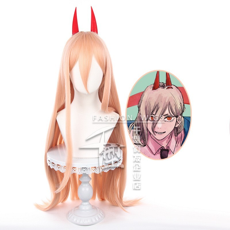 【Thousand Types】 Chainsaw Man/Chainsaw Man Pava Cosplay Wig, Long Orange Hair 【Thousand Types】 Chainsaw Man/Chainsaw Man Pava Cosplay Wig, Long Orange Hair