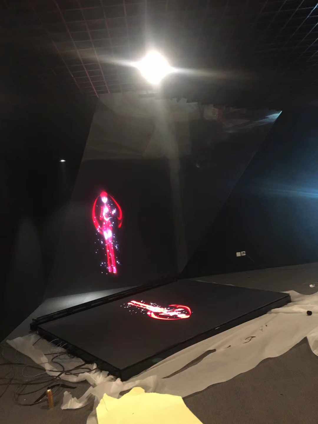 45 Degrees Holographic Phantom Imaging Membrane Virtual Projection Naked Eye 3D Stereohigh-definition Transparent Reflective Screen Museum Exhibition