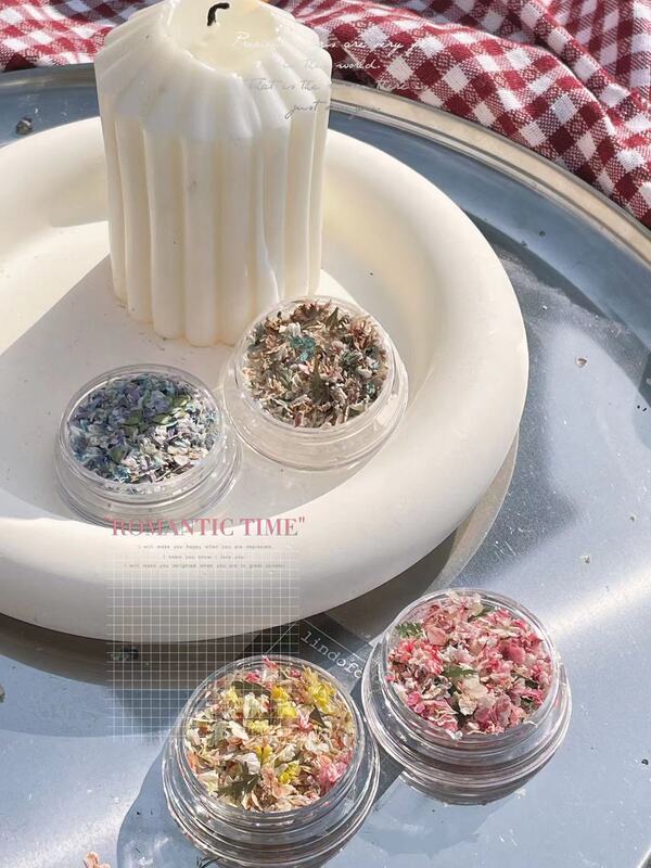 Japanese Style Smint2024 New Model Nail Art Pressed Flower Mixed Color Dried Flower Fragments Nail Decoration DIY Accessories