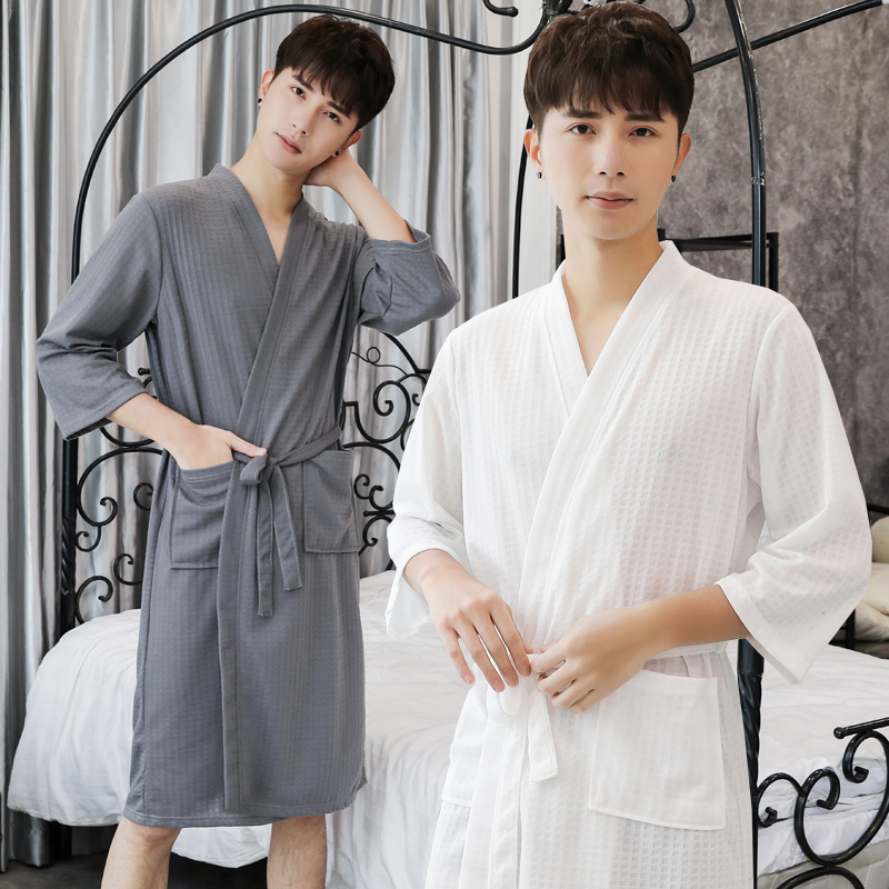 Men's Nightgown, Spring and Summer New Product, One-Piece Plus Size Pajamas, Breathable and Quick-Drying Home Wear for Boyfriend