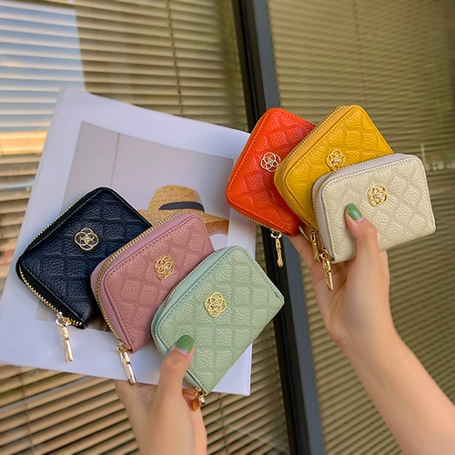 Картхолдер, короткая сумка через плечо, модное желтое кожаное сверло из жемчуга с молнией, из натуральной кожи, коллекция 2023, на удачу, воловья кожа