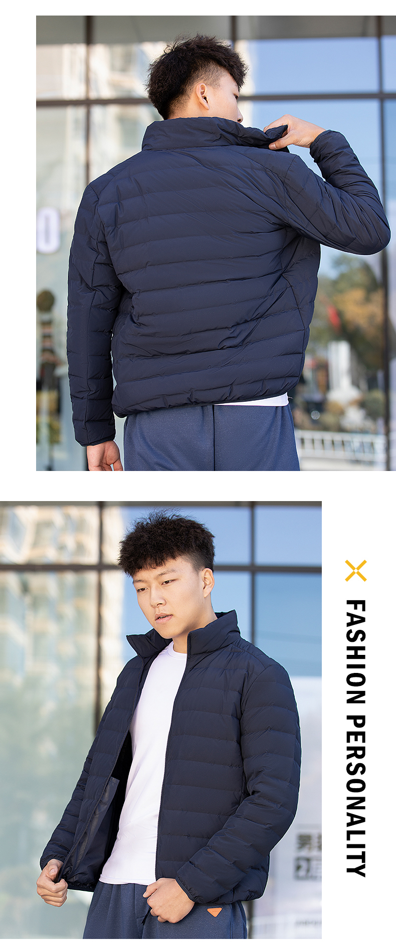 地球科学家 20新款 男轻薄款防风羽绒服 高针织通道布防钻绒 图8