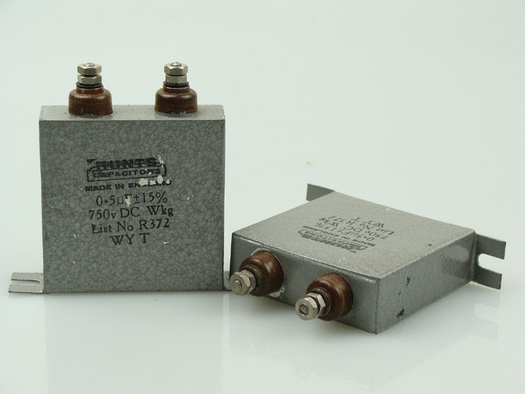 Brand new Hunts UK 0 0 5 47UF 750V Antique oil immersion coupling capacitive