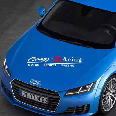 Car sticker racing English character cover hood applique track block scratch car label pull flower