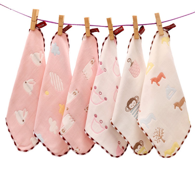 Baby saliva towel 6 layers cotton yarn cloth face towel Towel Baby newborn children's square towel Bath towel handkerchief