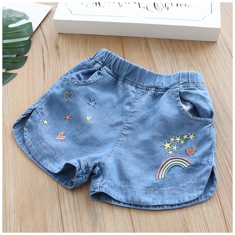 Quần short bé gái mặc quần jeans Tiansi hoang dã 2019 mới dành cho trẻ em mùa hè mỏng phần quần bé nóng bỏng của nước ngoài - Quần jean quần áo trẻ em xuất khẩu