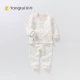 Quần áo trẻ em Tongtai đứng cổ áo cotton quần áo mùa thu 1-2 tuổi nam và nữ kho báu khóa đồ ngủ quần áo bó sát đồ bé gái