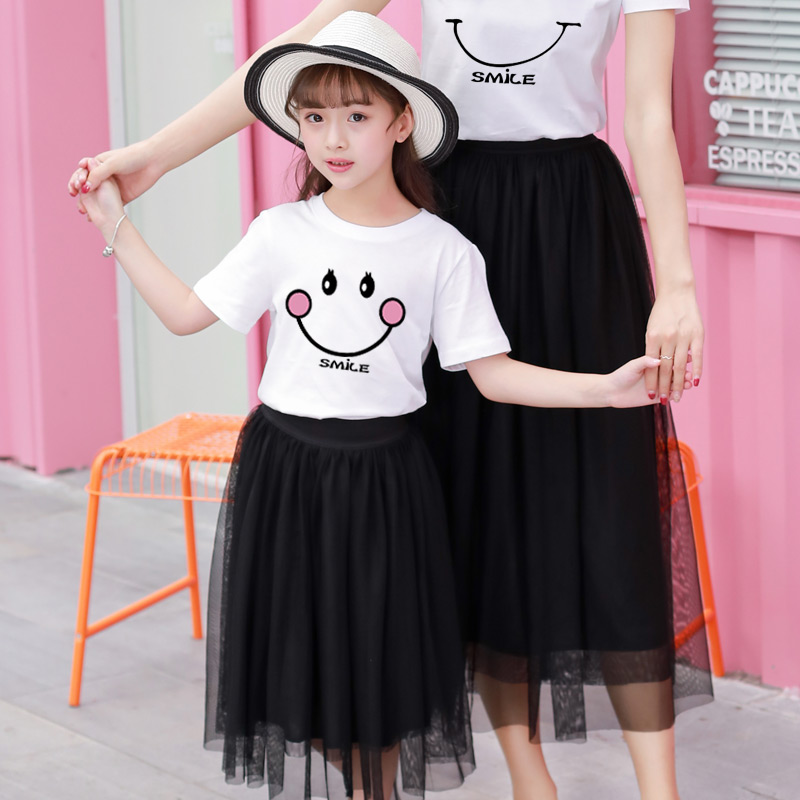 Girl Half Body Dress Nepotism Dress Little Girl Short Skirt Foreign Spring Summer CUHK Children Mid-length Version Children Baby Maternal Dress