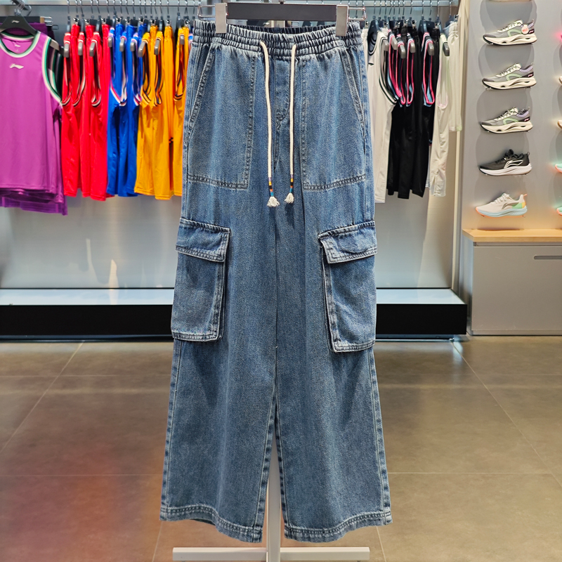 李宁2023夏季新潮:AJQT015-1蓝色牛仔裤👖引领时尚运动风