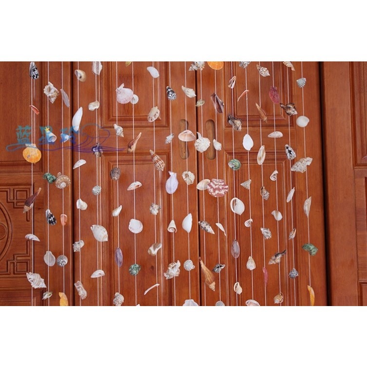 Shell Door Curtain, Conch Door Curtain, Bead Curtain, Mediterranean Wall Hanging Decoration, Hallway Entrance Shell String, No-Drill Ocean-Themed Decor