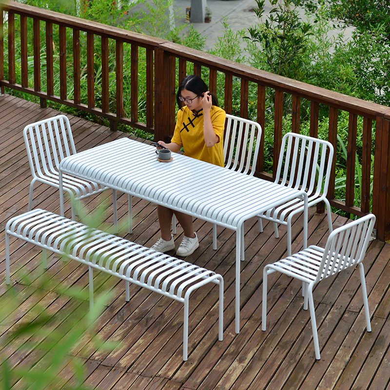 Modern outdoor leisure tables and chairs courtyard simple balcony small tables and chairs wrought iron outdoor open-air table and chairs set combination