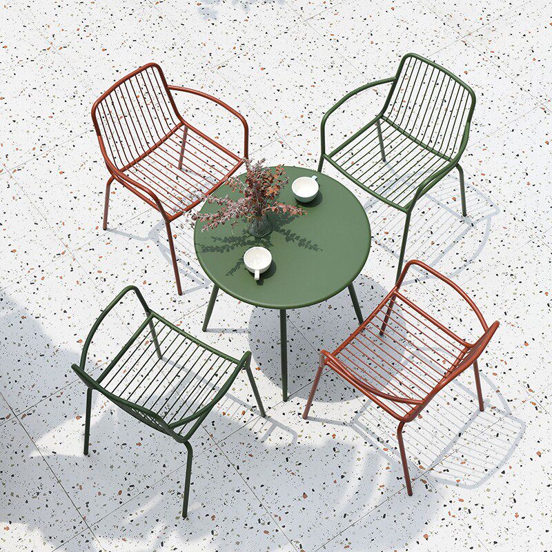 Nordic Outdoor Table And Chairs Iron Art Casual Minima Table And Chairs Folk Juku Garden Courtyard Fresh Garden Coffee outdoor table and chairs-Taobao