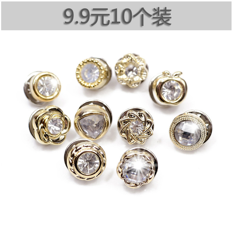 Brooch Han Fan anti-light corsage sweater cardigan neckline Elegant rhinestone pin scarf Cufflinks set accessories