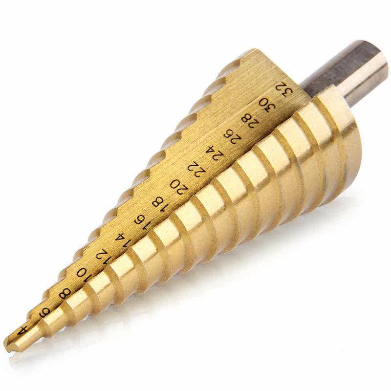 Ladder high-speed network straight groove drill bit 4-32mm step drill set triangular handle pagoda drill Xinsentuo - Taobao