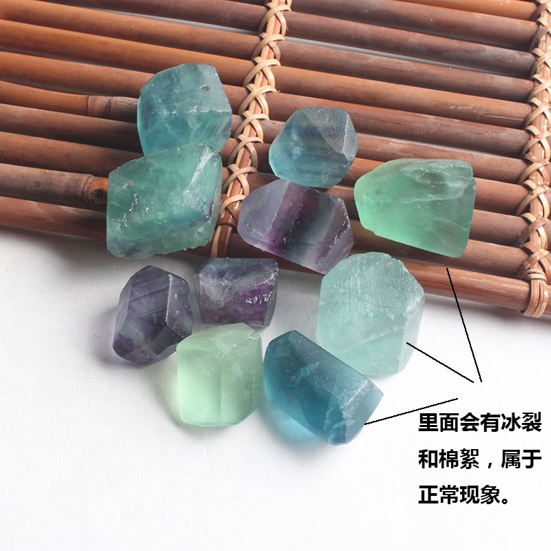 Pha lê sỏi fluorit tự nhiên với hình dạng đồ trang trí đá pha lê đánh bóng bể cá đá mẫu vật đá quặng len - Trang trí nội thất cây trang trí trong nhà