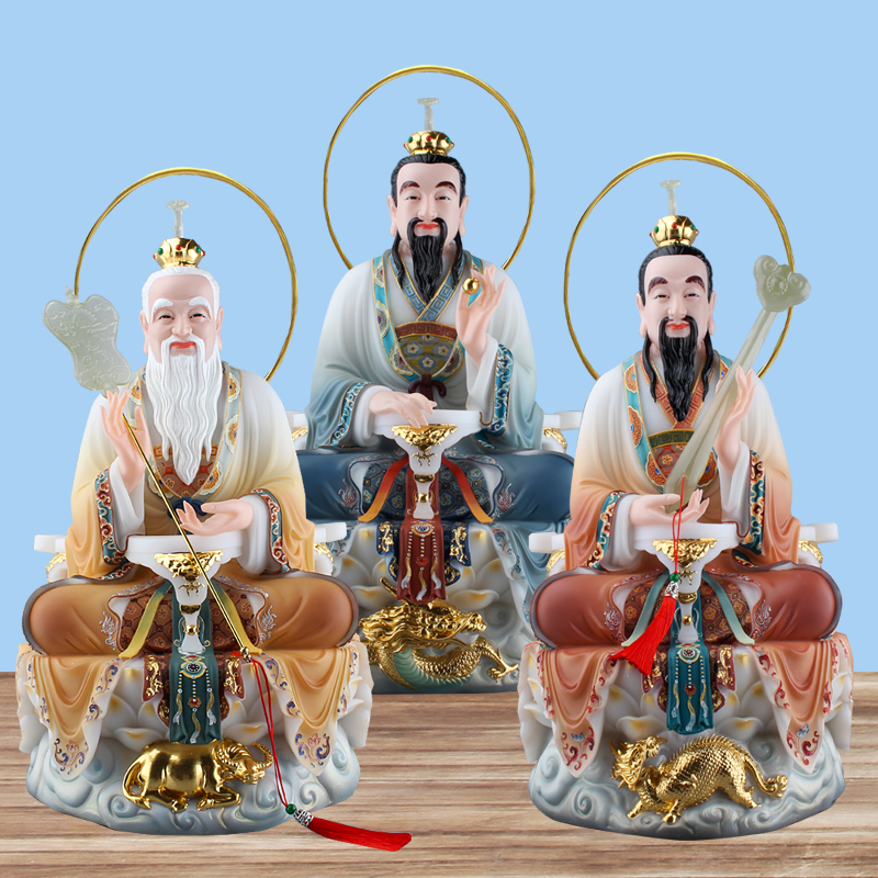 Three Qing Taoiseach Statue Taoist Han Bai Yuttery Painted Progenitor Master too on the Old Jun Yuan Dynasty Moral Spiritual Treasure Sky Revered Living Room