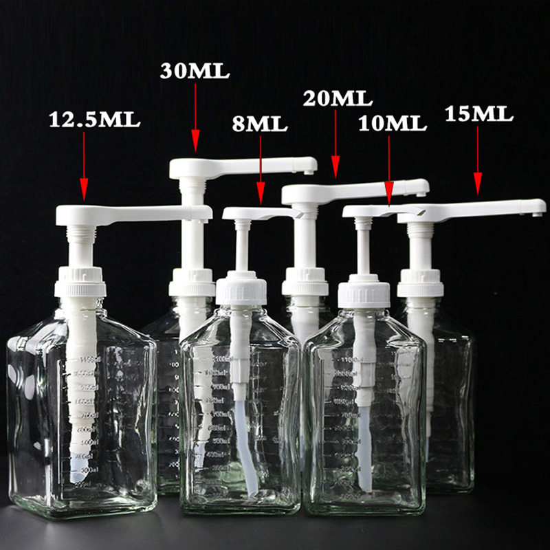 Milk tea shop syrup bottle juice glass bottle hand-pressed sugar press bottle fructose squeeze bottle quantitative bottle quantitative machine