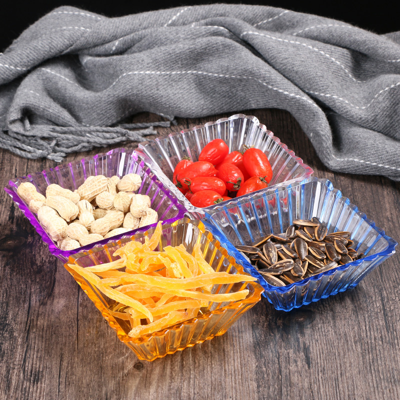 Acrylic Fruit Pan Creative KTV Snack Dish Commercial Snacks Dry Fruit Pan Plastic Square Melon Candy Dish-Taobao