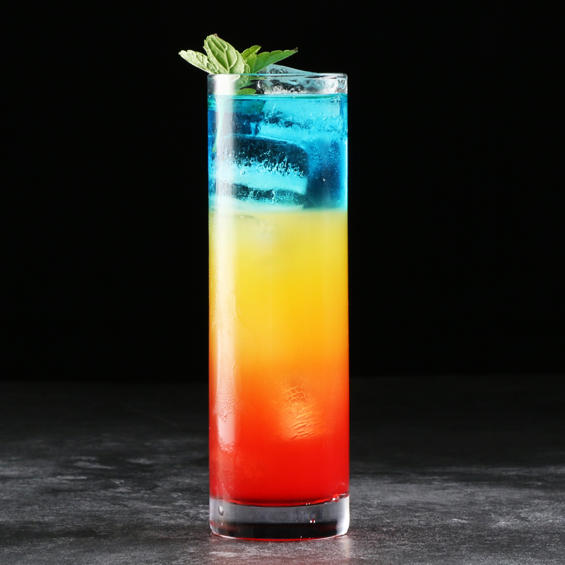 Japanese thin straight glass lengthened Collin long drink cocktail glass high glass seawave glass