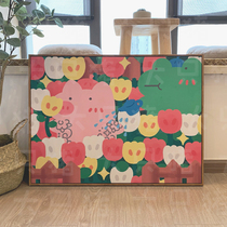 Big Only Pig At Home Exclusive Original Pig Frog Frog Cartoon Cute Cartoon of Digital Oil Painting Painted Oil Color Painting