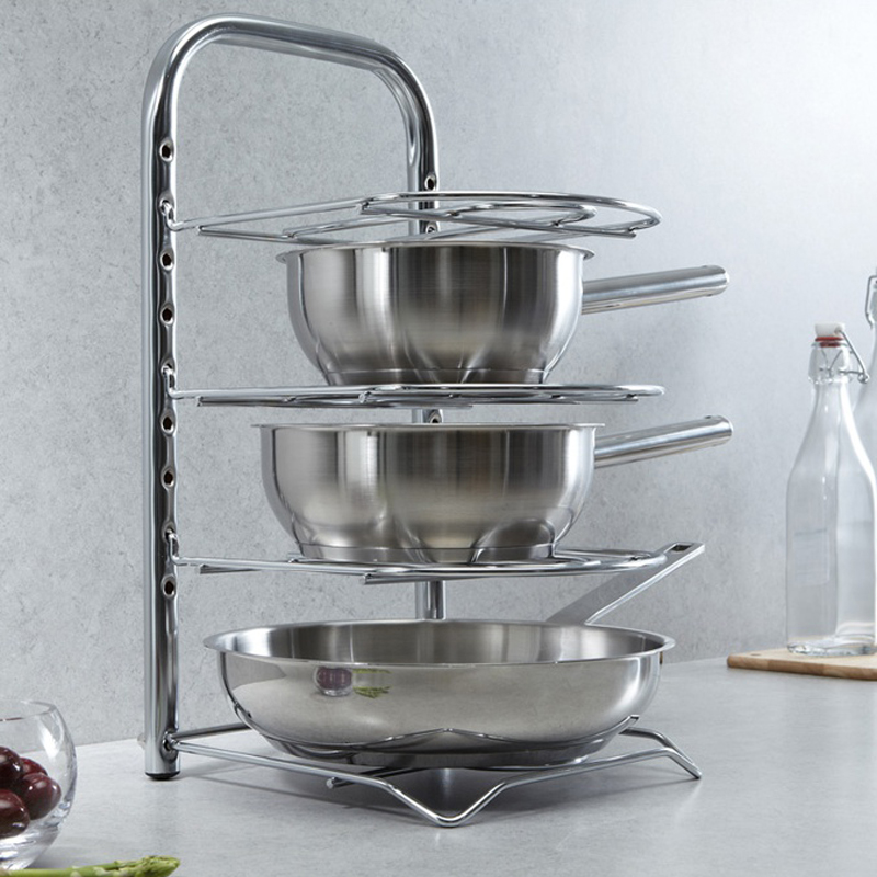 South Korea imported four-layer kitchen pot and bowl storage rack Washing basin cooking basin Kitchen finishing rack Wok storage rack