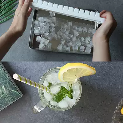 Japan imported 78-grid homemade ice grid with lid mold ice box model household small ice cube frozen ice cube