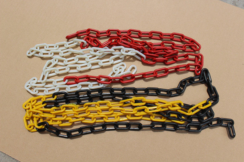 New material red, white, black and yellow plastic chain square cone ice cream cone isolation column special chain 25 m long hook
