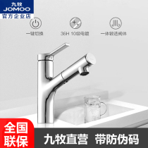 Jiu Mu all copper pull-type faucet basin faucet double water foaming toilet washbasin faucet 32344