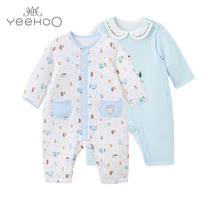 British baby jumpsuit men and women treasure thin clip cotton three warm ha clothes climbing clothes 10094194