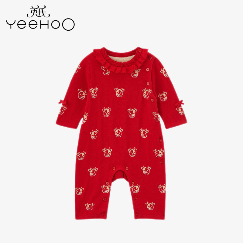 English male and female baby even body clothes pure cotton long sleeves climb for spring and autumn fashion knitted khaclothes YRHAJ40250A01