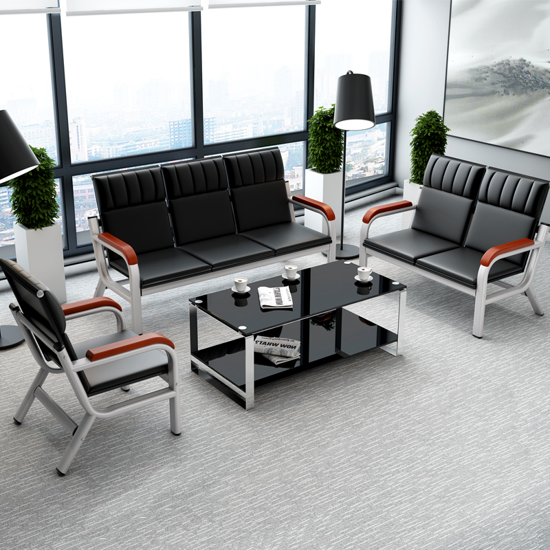 Boss Office Sofa Tea Table Combination Modern Minima Business Reception Office Sofa Suit Trio Steak Chairs