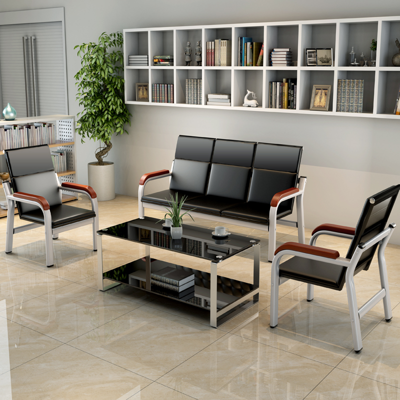 Office sofas minimalist modern trio Place reception Guest Tea Table Combination Suit Office Sofa Business Sofa